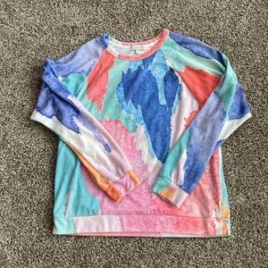 PJ Salvage Colorful Abstract Sweatshirt